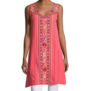 Johnny Was Rina V-Neck Embroidered Tunic XS